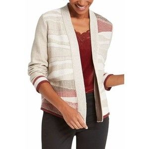 Nic+Zoe Fall Air Open Front Cardigan Sweater PP Neutral Multi Womens Size ~ PP